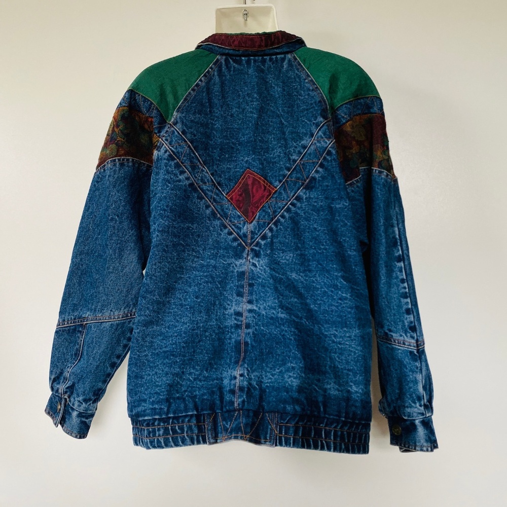 Vintage Current Seen Denim Jean Jacket Tapestry M - Picture 4 of 8